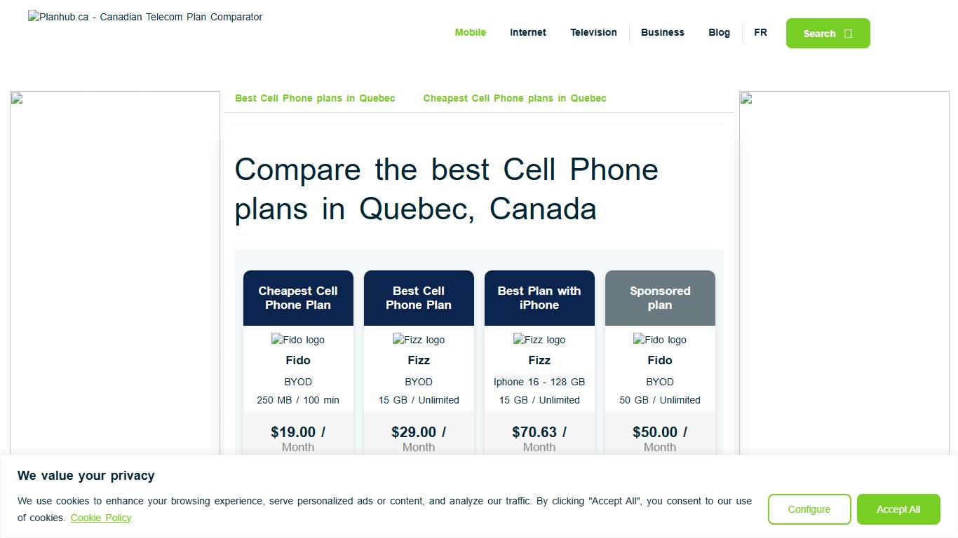 Cell Phone Plans Available in Quebec in January 2026 |